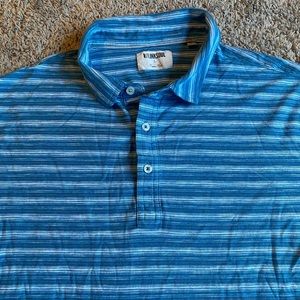 Linksoul Golf Polo Shirt Blue Large Stripes